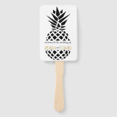 トレンディーパイナップル編集可能カラーウェディングプログラム ハンドファン (正面)