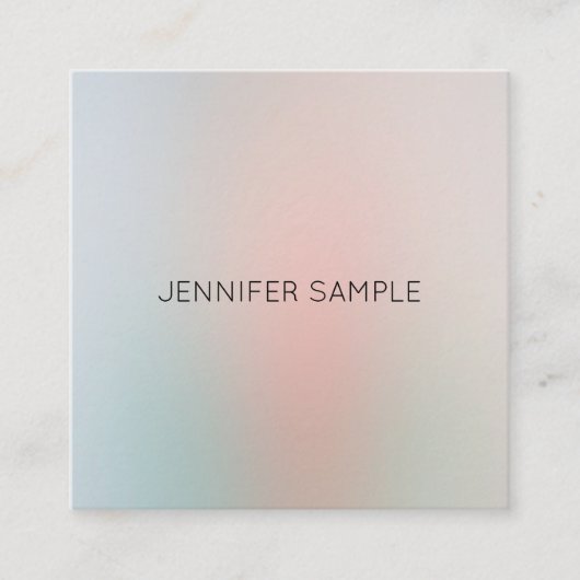 トレンディーパステモダンルカラーミニマリストテンプレート スクエア名刺 (正面)