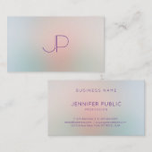 トレンディーパステルカラーズモモダンノグラムテンプレート 名刺 (正面/裏面)