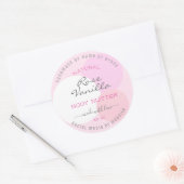 トレンディーパステルピンクカラー製品パッケージラベル ラウンドシール (封筒)