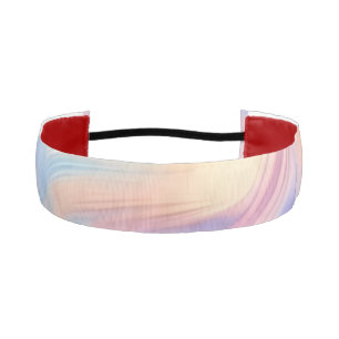 トレンディーパステルピンクブルーイエロー抽象芸術波 アスレチックヘッドバンド