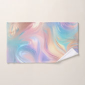 トレンディーパステルピンクブルーイエロー抽象芸術波 バスタオルセット (ハンドタオル)