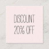 トレンディーパステルピンクミニマリストモダン割引カード 割引カード (正面)