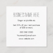 トレンディーパステルピンクミニマリストモダン割引カード 割引カード (裏面)