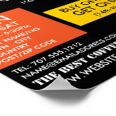 トレンディーパステルマグアイコンバリスタカフェコーヒーハウス ポスター (角)