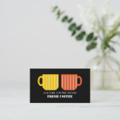 トレンディーパステルマグアイコンバリスタカフェコーヒーハウス 名刺 (スタンド正面)