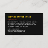 トレンディーパステルマグアイコンバリスタカフェコーヒーハウス 名刺 (裏面)