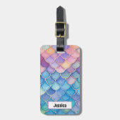 トレンディーパステルマーメイドスケール ラゲッジタグ (正面縦)