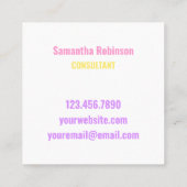 トレンディーパステルレインボーユニコーングラデーションハロースクアール スクエア名刺 (裏面)