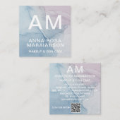 *~*トレンディーパステル抽象芸術アートQRロゴ写真 スクエア名刺 (正面/裏面)