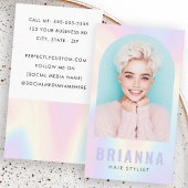 トレンディーパステル虹のアーチ縁ど写真 名刺