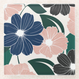 トレンディーパステル&ダークフローラコースター ガラスコースター