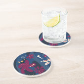 トレンディーパターンアクセサリー、抽象芸術ブルーピンク コースター (側面)