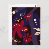 トレンディーパターンアクセサリー、黒い紫の抽象芸術 ポストカード (正面/裏面)