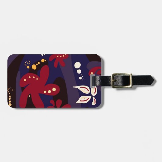 トレンディーパターンアクセサリー、黒い紫の抽象芸術 ラゲッジタグ (正面横)