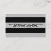 トレンディーパターングレーブラックストライプの名刺 名刺 (裏面)