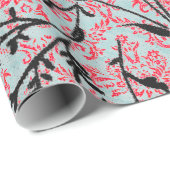 トレンディーパターンレッドターコイズガーリーヴィンテージダマスク ラッピングペーパー (ロールコーナー)