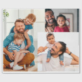 トレンディーパターン誕生日アップロード写真作成 ラッピングペーパー (フラット)