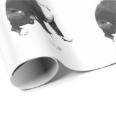 トレンディーパターン黒白ピットブルドッグ ラッピングペーパー (ロールコーナー)