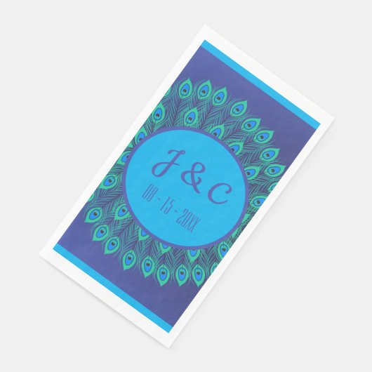 トレンディーパターン(の模様が)あるピーコカスタムック文字入りグリーンブルー (コーナー)