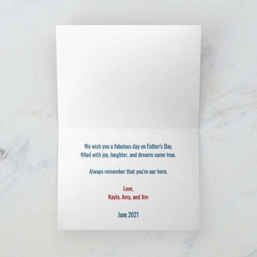 トレンディーパパスルーレターズ3写真父のデイカード カード (内部)