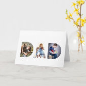 トレンディーパパ透明文字3枚の写真誕生日 カード (黄色い花)