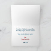 トレンディーパパ透明文字3枚の写真誕生日 カード (内部)