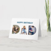 トレンディーパパ透明文字3枚の写真誕生日 カード (正面)