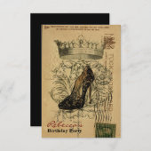 トレンディーパリガーリーシアスティレット誕生日カード 招待状 (正面/裏面)