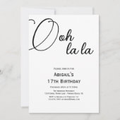 トレンディーパリ、エッフェルタワー、レッドバルーン誕生日 招待状 (正面)