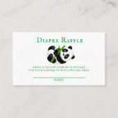 トレンディーパンダベア竹ベビーおむつラッフル 名刺 (正面)