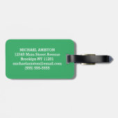 トレンディーパーソナライズされたかわいいハッピーフロッググリーン ラゲッジタグ (裏面横)