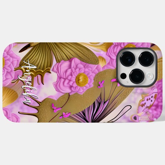 トレンディーパーソナライズされたと蝶 Case-Mate iPhoneケース (裏面 (横))