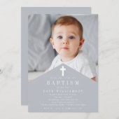 トレンディーパーソナライズされたの洗礼 招待状 (正面/裏面)