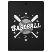 トレンディーパーソナライズされたの野球名と番号 クリップボード (裏面)