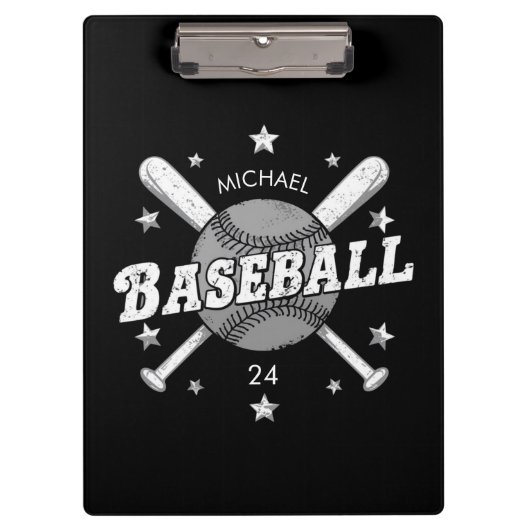 トレンディーパーソナライズされたの野球名と番号 クリップボード (正面)