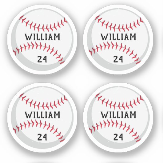 トレンディーパーソナライズされたの野球名と番号 シール (正面)