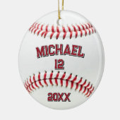 トレンディーパーソナライズされたの野球名と番号 セラミックオーナメント (左)