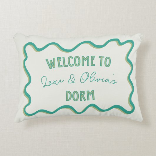 トレンディーパーソナライズされたグリーンハンドドロッドドームルームメイト アクセントクッション (正面)