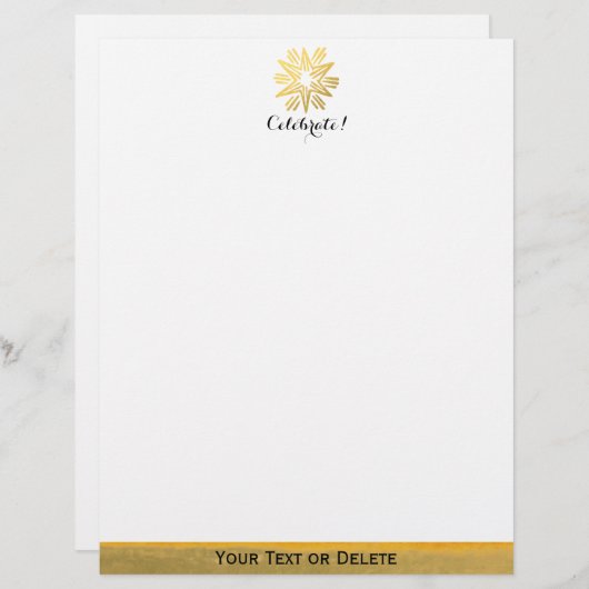 トレンディーパーソナライズされたゴールドフォイルスターフェスティバルホリデー (正面/裏面)