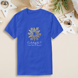 トレンディーパーソナライズされたゴールドフォイルスターフェスティバルホリデー Tシャツ