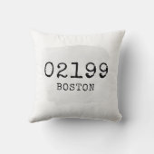 トレンディーパーソナライズされたタウン&郵便番号装飾用クッション クッション (裏面)