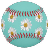 トレンディーパーソナライズされたデイジーティール（緑がかった色）ソフトボール ソフトボール (裏面)