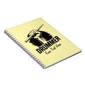 トレンディーパーソナライズされたドラマー拳とドラムスティック ノートブック (右側)