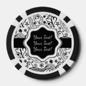 トレンディーパーソナライズされたハートとラブドードルパターン ポーカーチップ (裏面)