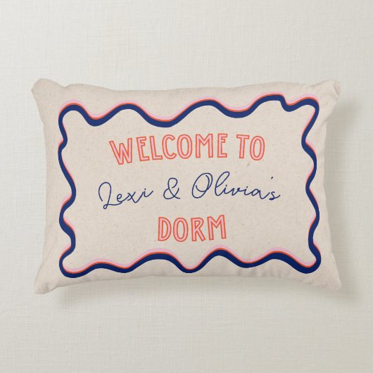 トレンディーパーソナライズされたピンクハンドドロッドドームルームメイト アクセントクッション (正面)