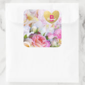 トレンディーパーソナライズされたフローラ スクエアシール (バッグ)