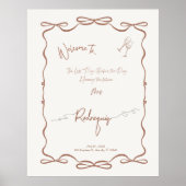 トレンディーパーソナライズされたブライダルシャワーウェルカムサイン ポスター (正面)