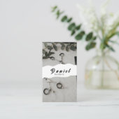 トレンディーパーソナライズされたヘアカット用名刺 名刺 (スタンド正面)