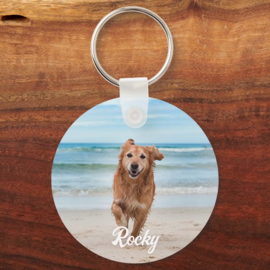 トレンディーパーソナライズされたペットの写真と文字犬の恋人 キーホルダー (裏面)